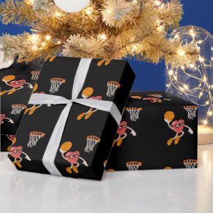 Papel De Regalo Día de San Valentín Corazón Hundido Baloncesto Lin