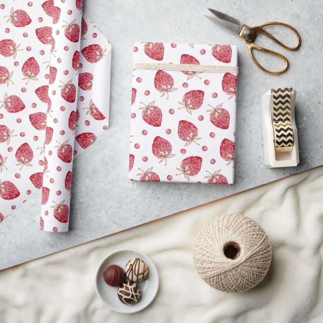 Papel De Regalo Día de San Valentín de Fresa (Artesanía)