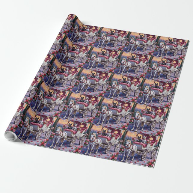 Papel De Regalo Día de San Valentín del perro Terrier Biewer (Desenrollado)
