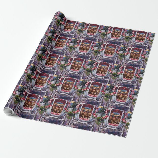 Papel De Regalo Día de San Valentín del perro Weimaraner  (Desenrollado)