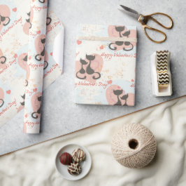 Papel de Regalo Día de San Valentín Dos Gatos Enam