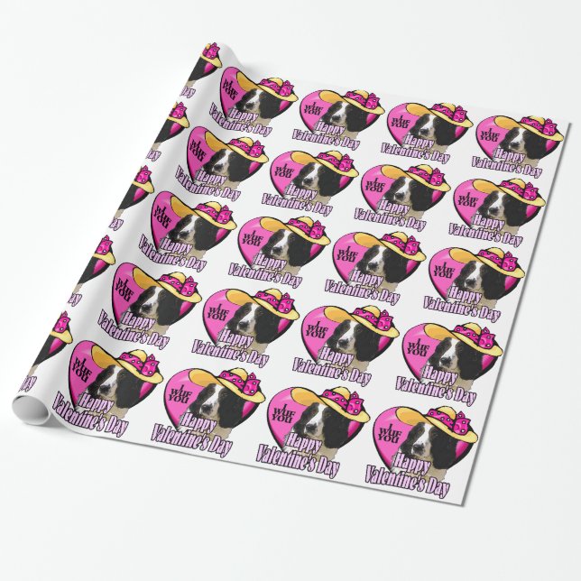 Papel De Regalo Día de San Valentín Español de Springer inglesa (Desenrollado)