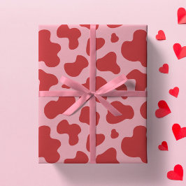 Papel De Regalo Día de San Valentín Occidental Estampado de Vaca V