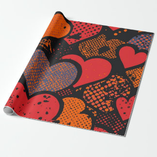 Papel De Regalo Día de San Valentín Patrón de Corazón - Arte Pop R