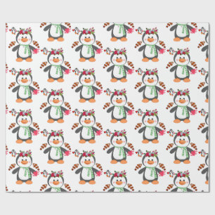 Papel de Regalo Día de San Valentín Pingüino Pez