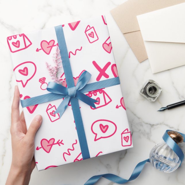 Papel De Regalo Día de San Valentín rosado (Regalar)