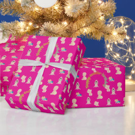 Papel De Regalo Día de Sueños Pequeños rosa caliente