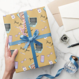 Papel De Regalo Día del Administrativo Elegante de Oro