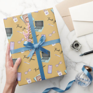 Papel De Regalo Día del Administrativo Elegante de Oro