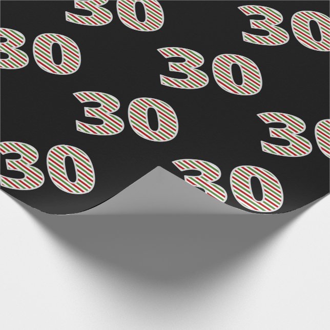 Papel De Regalo Día del Navidad: 30° evento "30" en rojo, blanco y (Esquina)