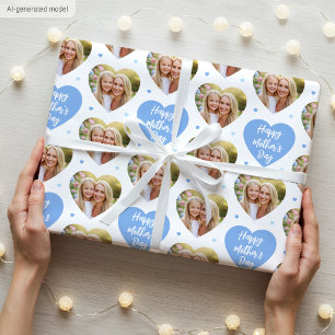 Papel De Regalo Día del Padre Cute 6 Foto Amor de Mamá Corazones A