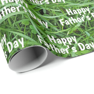 Papel De Regalo Día del Padre de Césped Verde
