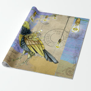 Papel De Regalo Día del Padre de Ingeniería de Aves Mecánicas Stea