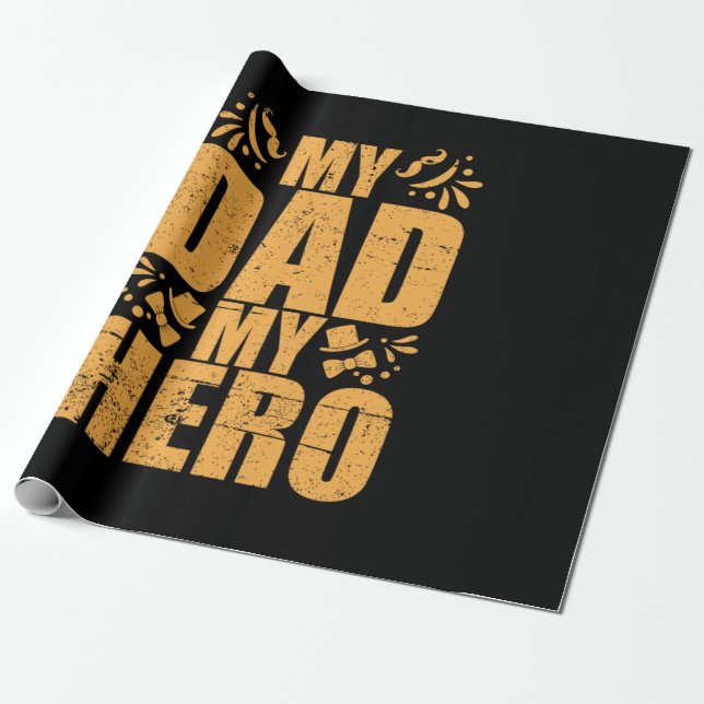 Papel De Regalo Día del padre mi papá mi héroe (Desenrollado)