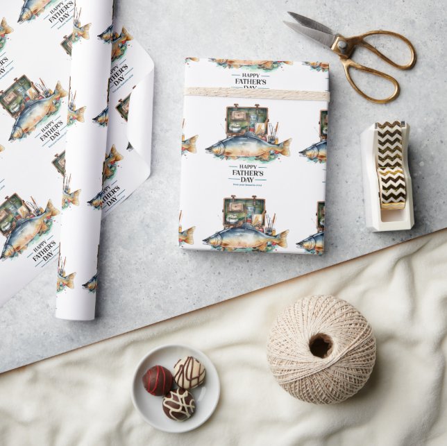 Papel De Regalo Día del Padre para el padre del amante de la pesca (Artesanía)