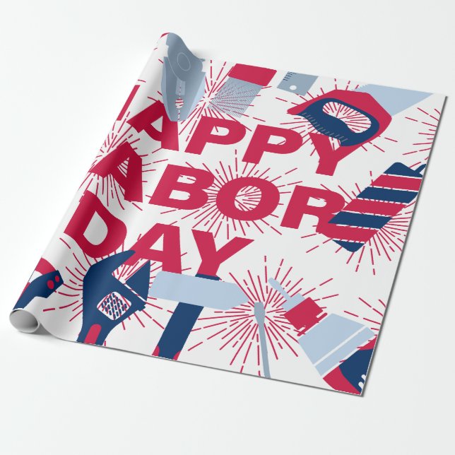 Papel De Regalo Día del trabajo feliz Semana (Desenrollado)