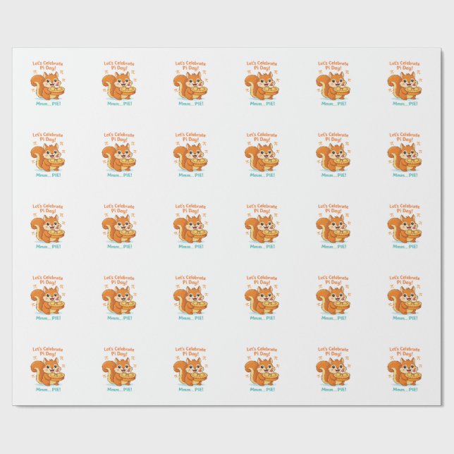 Papel De Regalo Día divertido de Pi con animal y pastel - Regalo p (Superficie plana)