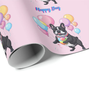 Papel De Regalo Día Feliz de Bulldog Francés Bulldog Francés