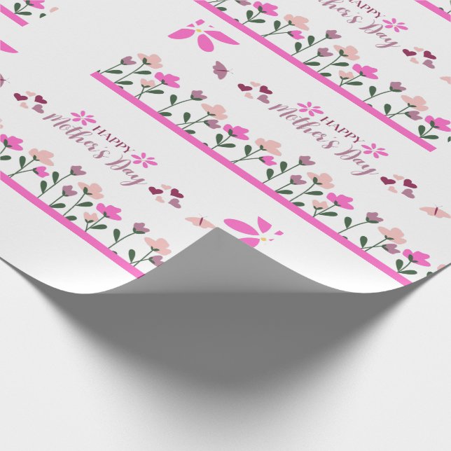Papel De Regalo Día Feliz de la Madre Diseño Multi Color (Esquina)