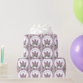 Papel De Regalo Día festivo del Día de la Madre Botánico Lila Vint