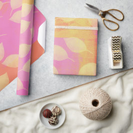 Papel De Regalo Día Festivo en Amarillo, Terracota y Rosa