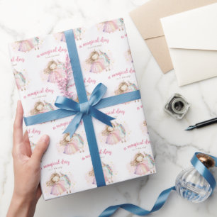 Papel De Regalo Día Mágico de Cumpleaños de Unicornio