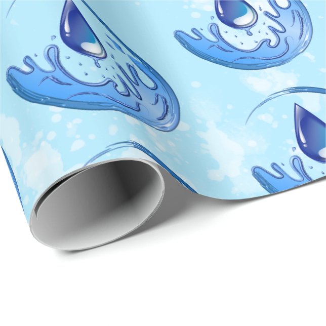 Papel De Regalo Día Mundial del Agua Salvar el Agua Salvar la Tier (Esquina del rollo)