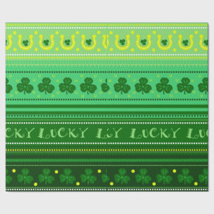 Papel De Regalo Día verde del St. Patricks del trébol el  