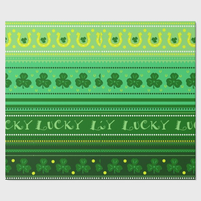 Papel De Regalo Día verde del St. Patricks del trébol el | (Costura)