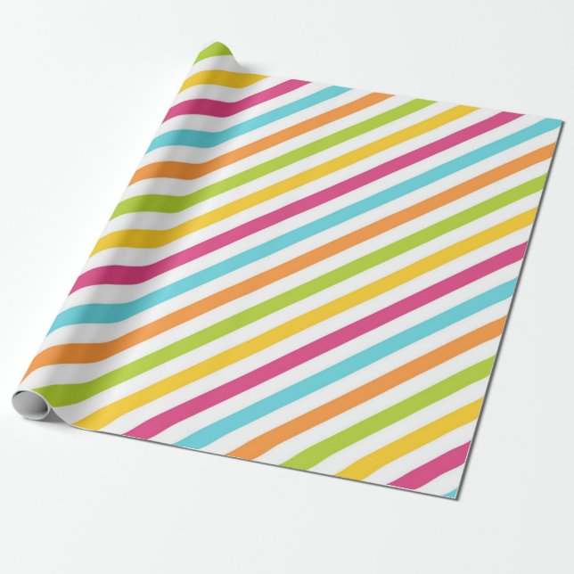 Papel De Regalo Diagonal stripes in vibrant colors (Desenrollado)