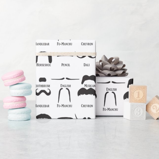 Papel De Regalo Diagrama de bigote divertido de Guay (Baby Shower)