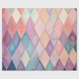 Papel de Regalo Diamante Arlequín Acuarela Pastel