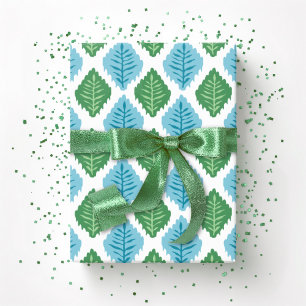 Papel De Regalo Diamante de Hoja de Veneras en Verde y Aqua