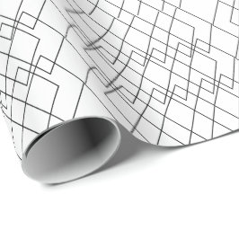 Papel De Regalo Diamante geométrico blanco y negro