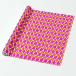 Papel De Regalo Diamante rosa y naranja de los 60