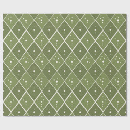 Papel De Regalo Diamante Verde Salvia Moderno Escandinavo