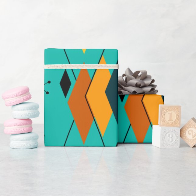 Papel De Regalo Diamantes atómicos (Baby Shower)