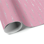 Papel De Regalo Diamantes Bandas De Plata Rosada Tiras Tiras Tirad<br><div class="desc">Magnífico minimalismo y elegancia y papel de envolvimiento delgado de Moda</div>