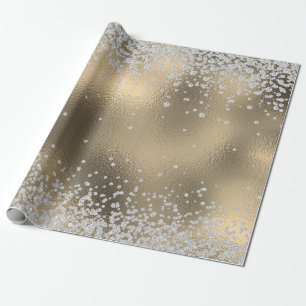 Papel De Regalo Diamantes Brillo Falso Brillante Azul Clarión de R