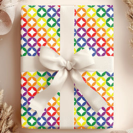 Papel De Regalo Diamantes de Arcoíris Chic y Moderno
