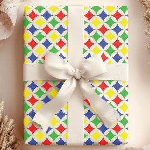 Papel De Regalo Diamantes de Arcoíris Primario Patrón de Cumpleaño