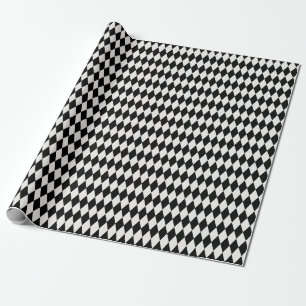 Papel De Regalo Diamantes de Harlequín negros y blanco sucio