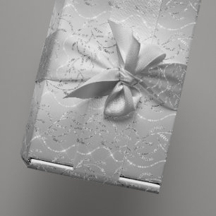 Papel De Regalo Diamantes de plata florales del laurel brillante
