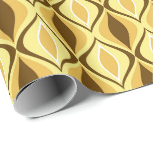 Papel De Regalo Diamantes modernos de medio siglo, oro mostaza