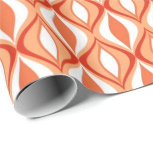 Papel De Regalo Diamantes, naranja y blanco modernos de los
