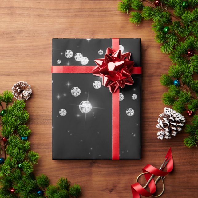 Papel De Regalo Diamantes negros (Regalo de vacaciones)