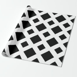 Papel De Regalo Diamantes negros en blanco