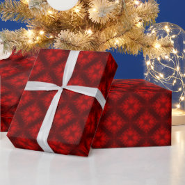 Papel De Regalo Diamantes y cruces de tejas rojas difusas