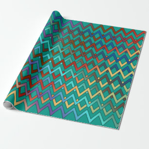 Papel De Regalo Diamantes ZIGZAG - coloreados + tu trasero. e idea