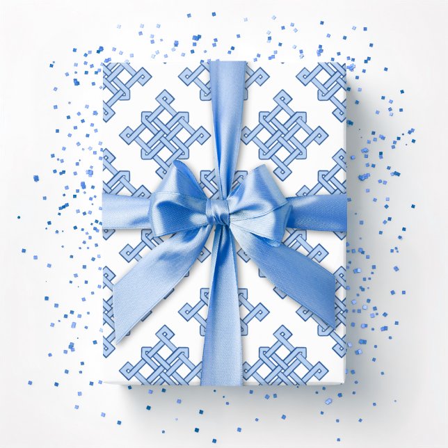 Papel De Regalo Diamond Endless Knot Hue in Blue (Subido por el creador)